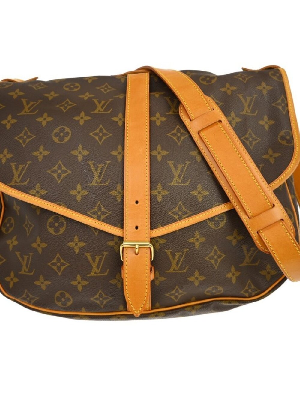 LOUIS VUITTON SAUMUR 35 SHOULDER BAG MONOGRAM M42254 AR0945 YQ07876 - Picture 1 of 14
